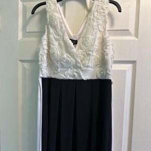 Cream and black dress